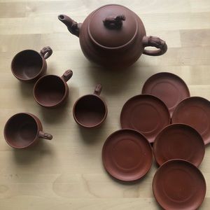 Genuine Vintage Japanese Red Clay Set